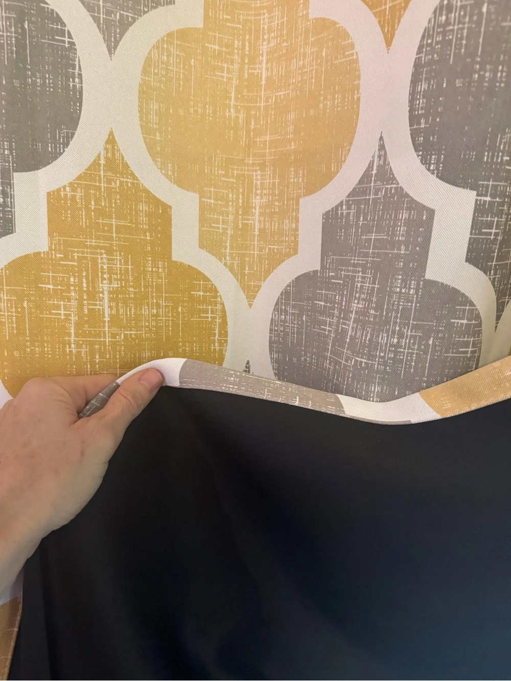 Yellow and Gray geometric Grommet Black Out Curtains